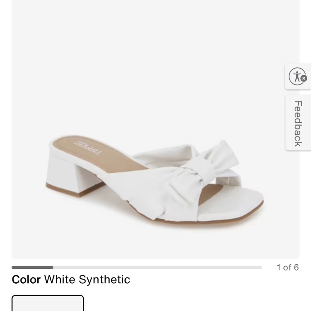 Esprit White Bow Mules